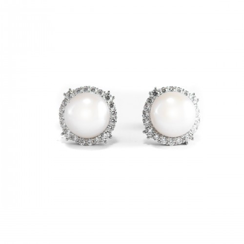 Nilly Silver Earrings With Pearls (Ag925) KS671973
