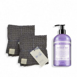 KlipShop Linen Tales Towels and Soap Gift Set Lavender 