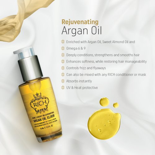 Rich Pure Luxury Argan Oil Hair Elixir 70ml